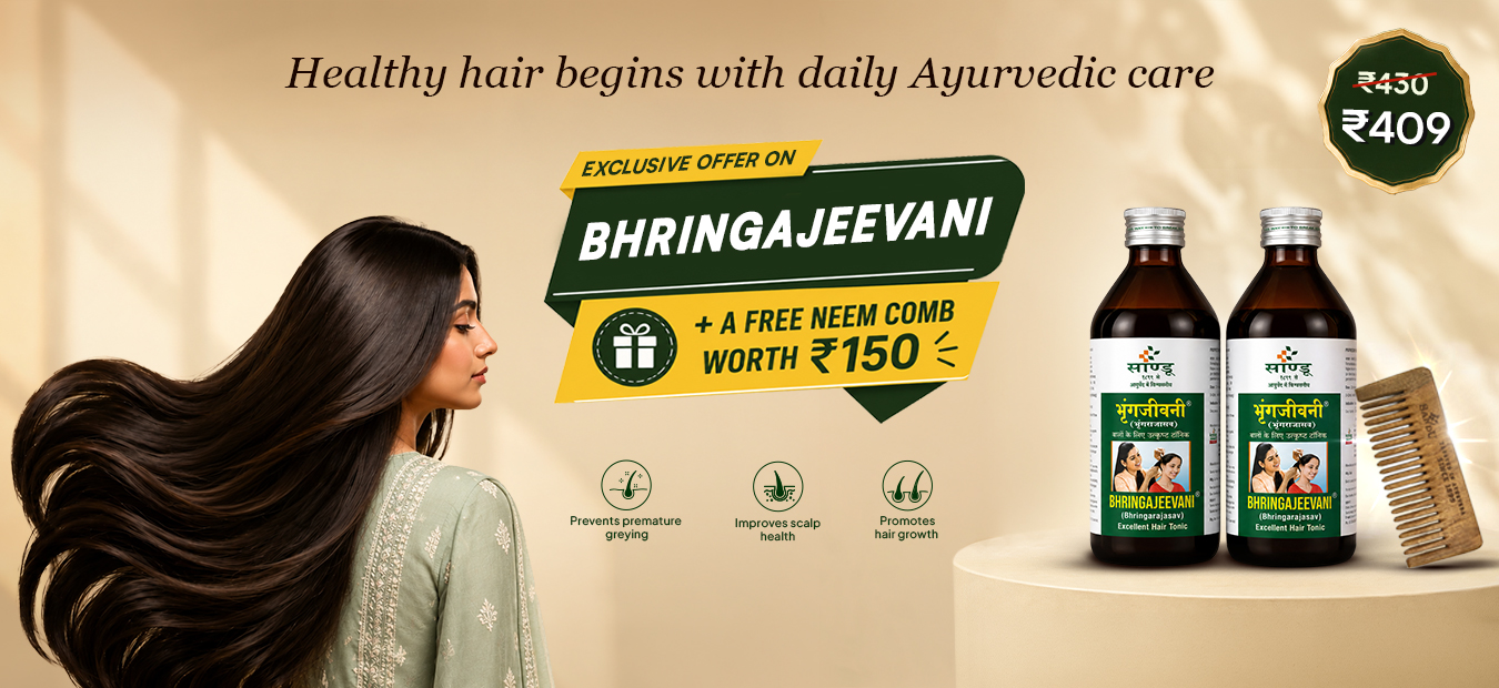 Bring your roots back to life with Ayurveda — Sandu Bhringajeevani hair tonic